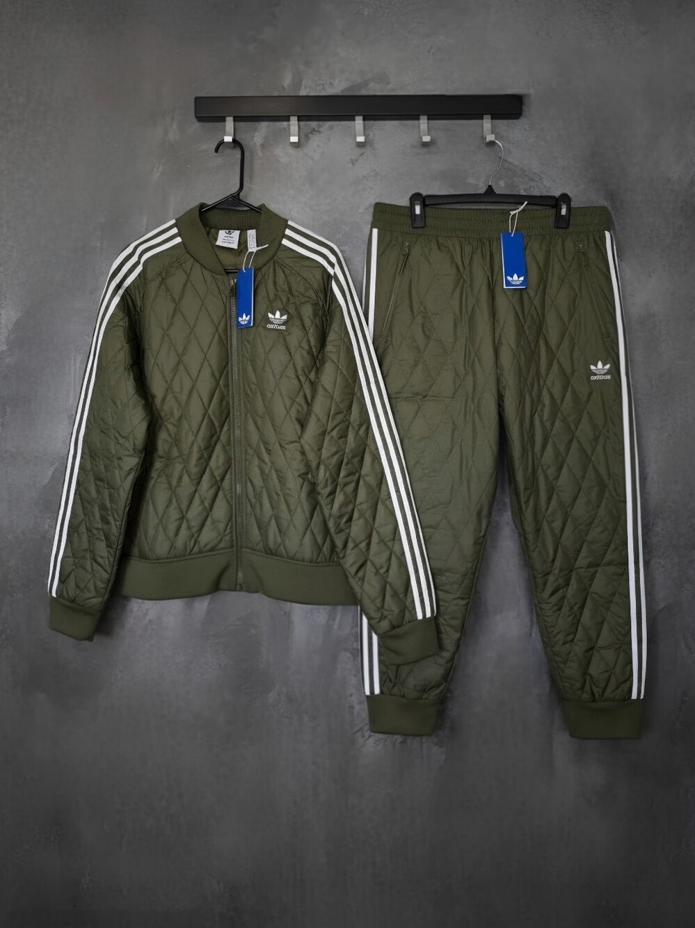 NWT Adidas Adicolor Classic SST Quilted Track Suit | Focus Olive, M